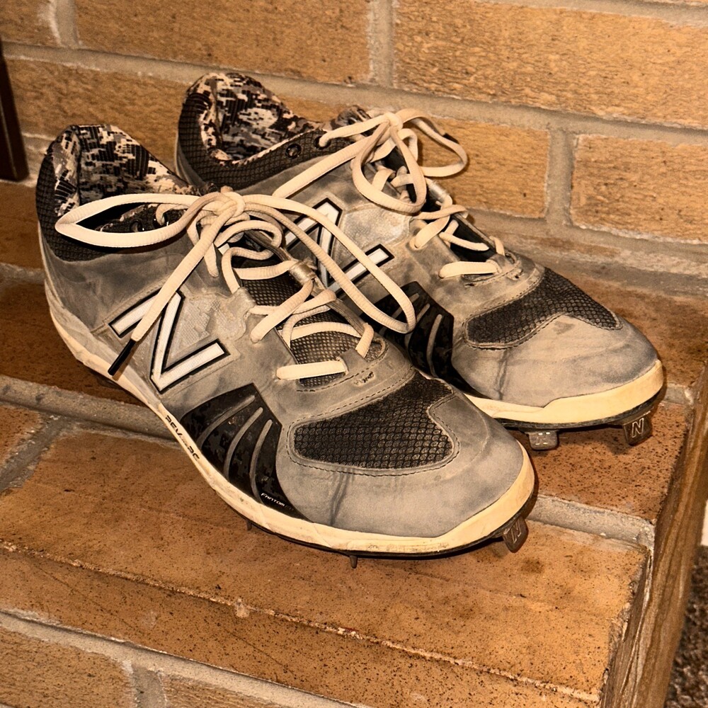 New Balance Baseball Cleats Mens 12 Gray Black RC Men's Metal Used